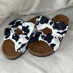 Cow print sandals